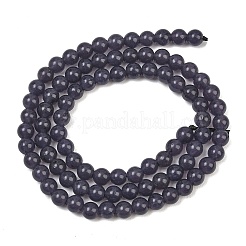 Naturels teints en blanc perles de jade brins&nbsp;GG-CBAEB22-B01-4mm-03