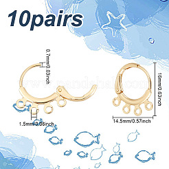 10 Paar Brisur-Ohrringe aus Messing&nbsp;KK-BC0013-27