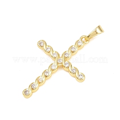 Pendentifs en laiton zircon cubique transparent&nbsp;KK-D258-11G-05