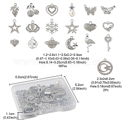 20 Stück 20 Stile Legierung Kristall Strass Anhänger&nbsp;FIND-YW0003-07