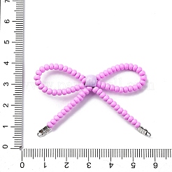 Legierung & Glas Saatperlen Perlen Bowknot Kronleuchter Komponente Verbinder&nbsp;PALLOY-D359-03I
