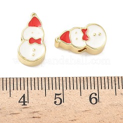 Cuentas de esmalte de latón navideñas&nbsp;KK-I474-G09