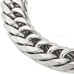 Anlaufgeschützte kubanische Gliederkettenarmbänder aus Edelstahl 304 für Herren&nbsp;BJEW-B093-03P