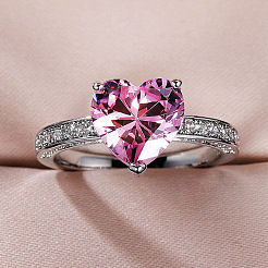 Fingerringe aus Messing mit Mikropavé-Kubikzirkonia für Damen&nbsp;FS-WGC99AF-03