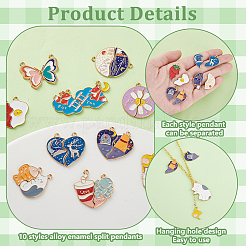 20 set di pendenti divisi in smalto in lega di 10 stili&nbsp;FIND-PH0022-92