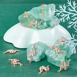 Placage de crémaillère en laiton micro pavé pendentifs en zircone cubique claire&nbsp;KK-BBC0001-51LG