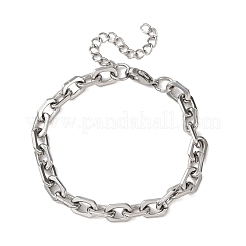 Pulseras de cadena de eslabones ovalados de acero inoxidable 304 para mujer&nbsp;BJEW-F529-03P