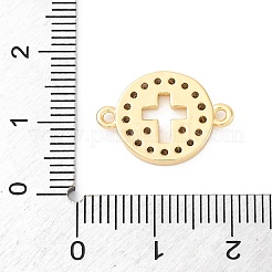 Breloques de connecteur en laiton micro pavé de zircone cubique transparente&nbsp;KK-S510-05G
