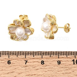 Pendientes de esmalte de latón&nbsp;KK-CBAB173-02B-G