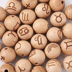 Natürliche ungefärbte Buchenperlen&nbsp;WOOD-BT0001-04