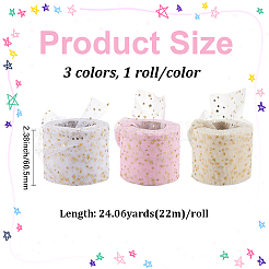 3 Rolle 3 Farben Polyester-Organzabänder zum Nähen von Dekorationen&nbsp;OCOR-CY0002-23