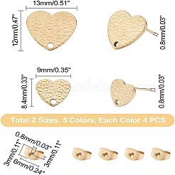 40 pieza de 10 estilos de accesorios para pendientes de acero inoxidable 304 con revestimiento al vacío de PVD&nbsp;EJEW-UN0001-59