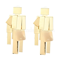 Pendientes de borla rectangulares de aleación para mujer&nbsp;EJEW-L298-01G