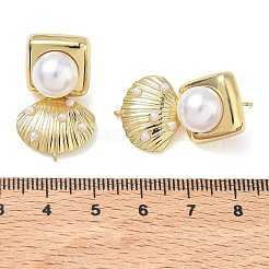 Clous d'oreilles en laiton&nbsp;KK-K427-38G