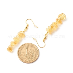 Perlenohrringe mit natürlichen Citrinchips&nbsp;EJEW-JE04788-10