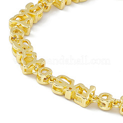 Bracelets chaîne en laiton micro pavé zircone cubique&nbsp;BJEW-P288-08G