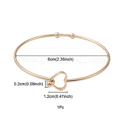 Bracelet coeur évidé en acier inoxydable&nbsp;BJEW-YW0001-08G