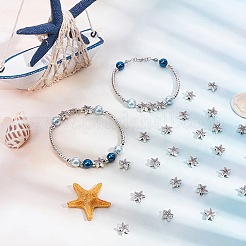 100 Stück DIY-Set zur Herstellung von Stretch-Armbändern mit Seestern-Perlen.&nbsp;DIY-SC0014-95AS