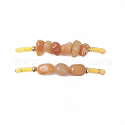 2 pulsera trenzada de cuentas de aventurina roja natural y semillas de vidrio para mujer.&nbsp;BJEW-MZ00247-01