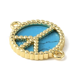 Breloques connecteurs en laiton et turquoise synthétique&nbsp;GG-CBA6938-17G-02