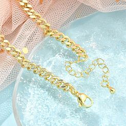 Micro ottone spianare Braccialetti di collegamento zirconi&nbsp;BJEW-S158-13G-B