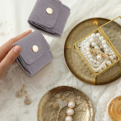 4-Taschen-Schmuckrollen aus PU-Leder mit goldfarbenen Metalldruckknöpfen&nbsp;ABAG-WH0048-69B