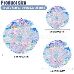 3 pièce de 3 styles de décorations suspendues rondes en plastique&nbsp;DIY-GF0011-71