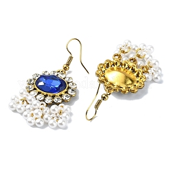 Ovales Schmuckset aus ABS-Kunststoffperlen und Strassen&nbsp;SJEW-D011-01B-G