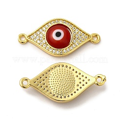 Placage de rack véritable laiton plaqué 18k or véritable micro pave breloques de connecteur de zircone cubique claire&nbsp;ZIRC-L102-02G