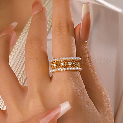 Anello in ottone con zirconi cubici a pavé di ottone&nbsp;AH5761-4