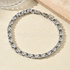 Sets aus Halsketten und Armbändern mit Blumengliederketten aus Edelstahl 304&nbsp;SJEW-D091-04P