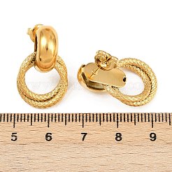Pendientes colgantes de doble aro de acero inoxidable 304&nbsp;EJEW-K268-21G