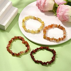 4 set di bracciali elastici con perline di pietre preziose&nbsp;BJEW-JB11179