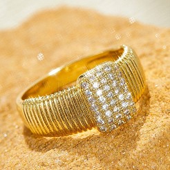 Messing Micro Pave klare Zirkonia Fingerringe&nbsp;FS-WGEE21A-04