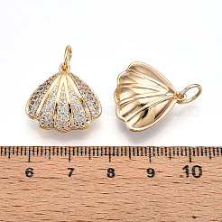 Pendentifs avec zircon cubiques à micro-pavés en laiton&nbsp;X-ZIRC-T016-13