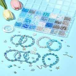 DIY-Sets zur Herstellung von Armbändern aus runden Glas- und CCB-Kunststoffperlen&nbsp;DIY-FS0007-56A