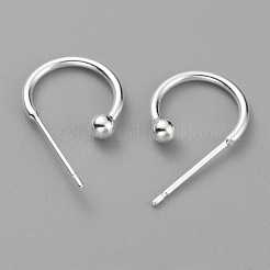 Aretes de latón con aro en forma de c y bola circular&nbsp;KK-O131-07S