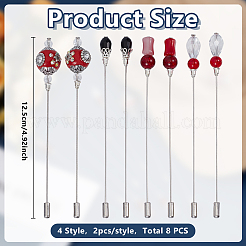 8 broche en verre&nbsp;AJEW-DR00049