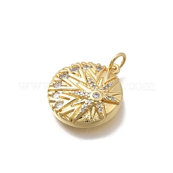 Pendentifs avec zircon cubiques à micro-pavés en laiton&nbsp;KK-D431-080G-02