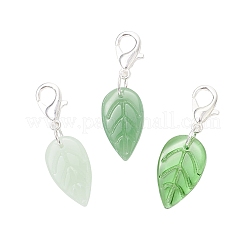 3 pendentif décoratif fait main en forme de feuille&nbsp;HJEW-JM03545-01