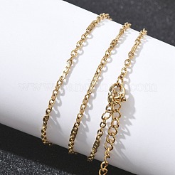 10 collier à maillons mixtes en acier inoxydable 304 de 2 mm&nbsp;NJEW-G203-06G