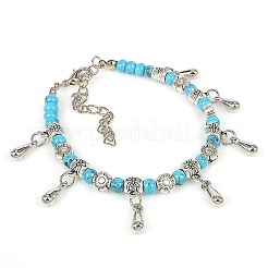Böhmische Armbänder mit tropfenförmigen Anhängern aus einer Legierung&nbsp;WG9243-2