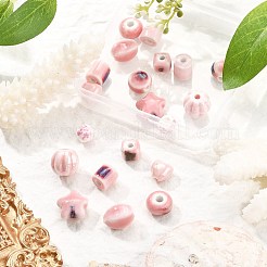 20 Stück 10 Stile perlmuttfarbene handgemachte Porzellanperlen&nbsp;PORC-FP0001-08