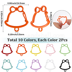 20 Stück 10 Farben Zinklegierung Backfarbe Glockenform Verschlüsseanhänger Verschlüsse&nbsp;FIND-SC0017-44