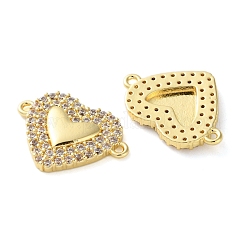 Ciondoli con connettore a forma di cuore in zirconia cubica in ottone placcato a cremagliera&nbsp;KK-C084-08D-G
