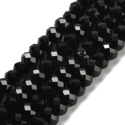 Natürliche schwarze Onyxperlenstränge&nbsp;G-C259-A17-5x8mm