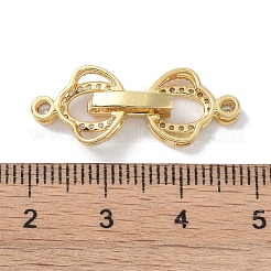 Placage en rack laiton micro pave zircon cubique transparent fermoirs rabattables&nbsp;KK-NH0002-03F-G