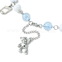 Collana con ciondolo bowknot in lega e cane e orso&nbsp;NJEW-FZ00005
