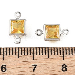 Quadratische Verbindungsanhänger aus Messing mit Zirkonia-Pavé&nbsp;XGRQ2O014-440D-P
