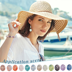 96pcs 12 Farben handgemachte Bunte Malerei-Perlen&nbsp;LAMP-PH0001-34